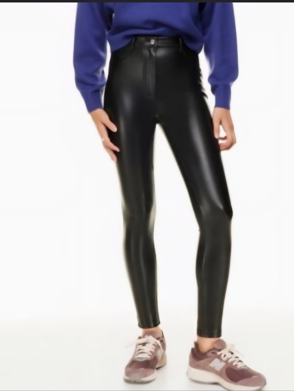 New Wilfred Free Charm Faux Leather High Waist Skinny Party Pants Sz 6 Black